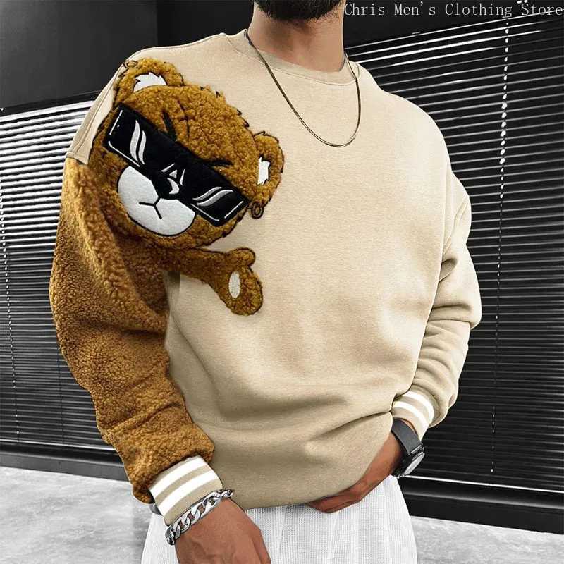 Autumn and Winter New Mens Hoodie T-shirt Shirt Popular Casual Embroidery Bear Men Hooded Hoodie Official Website Sweatshirt X241228