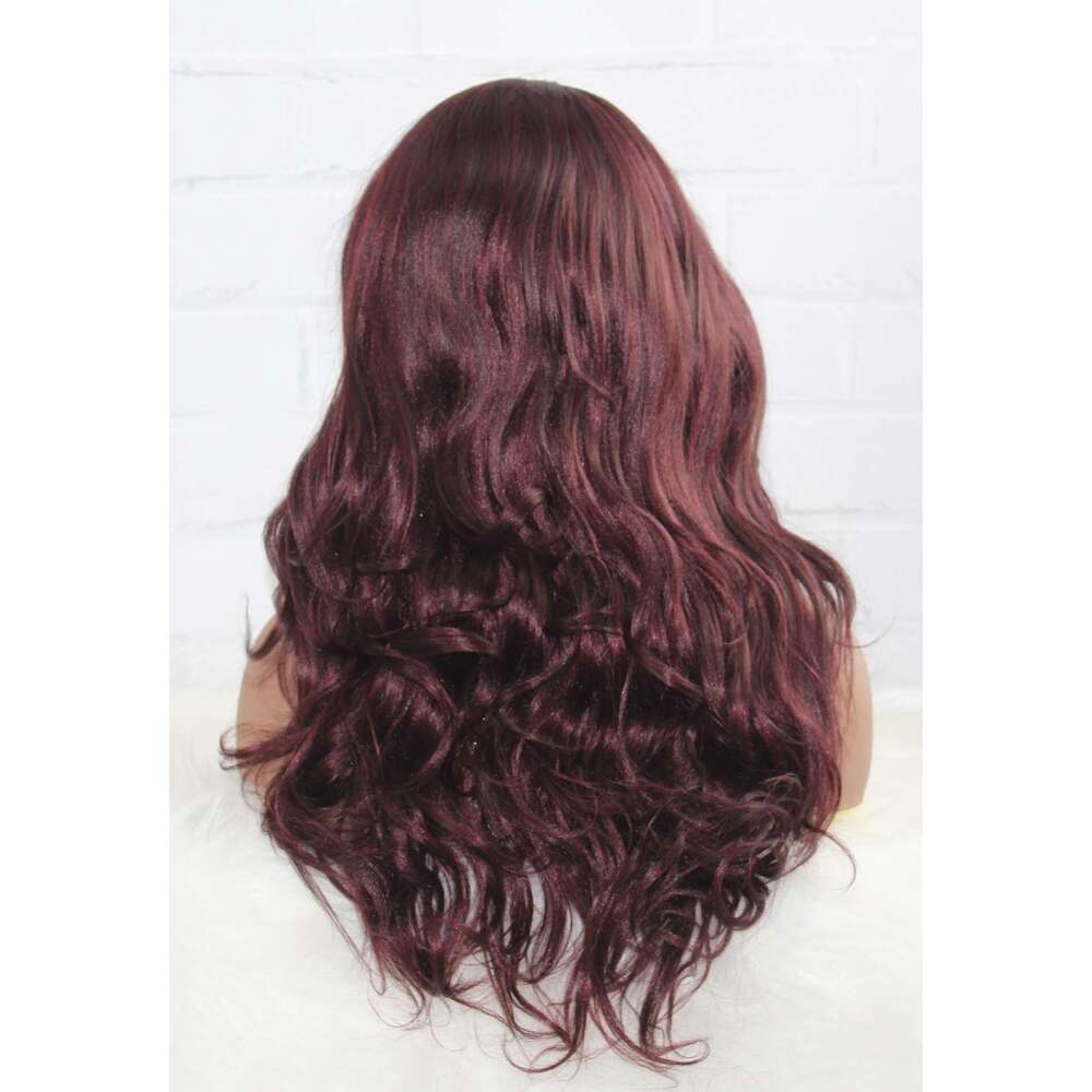 Qingdao Wig Factory Synthetic Front 13 * 4 Futura High Temperature Silk Long Curly Hair Style HD Lace Kq2 Kq2