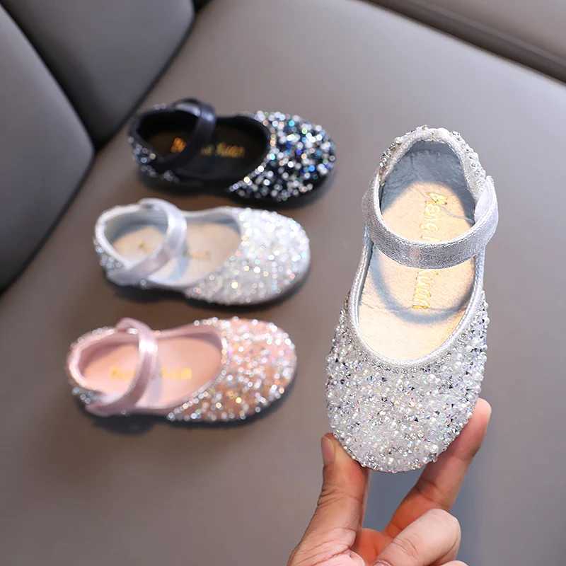 Girls Princess Shoes Summer Glimmer Round Toe Par Dance Flat Shoe for Girls Spring Size 21-36 Infant Children Mary Janes W241228