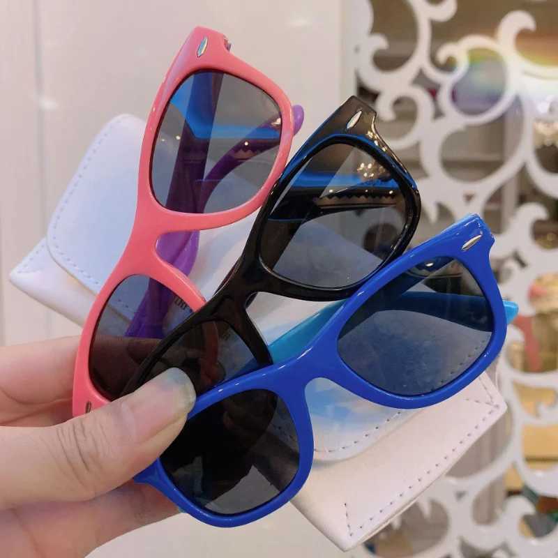 New Kids Fashion Sunglasses Round Polarized Sun Glasses Silicone Flexible Children Glasses Vintage Boys Girls Shades EyewearXJ241228