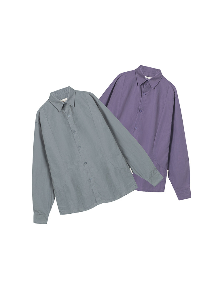 M12272 Men's 2024 retro long-sleeved shirt tops new loose casual shirt