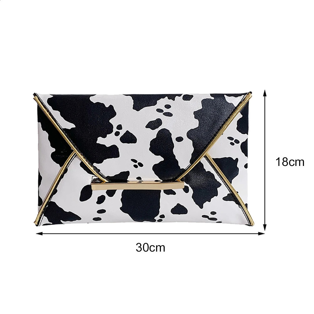 Fashion Women Leopard Zebra Cow Print Clutch Soft PU Leather Purses Female Large Capacity Envelope Bags Ladies Evening Party Bag 241227