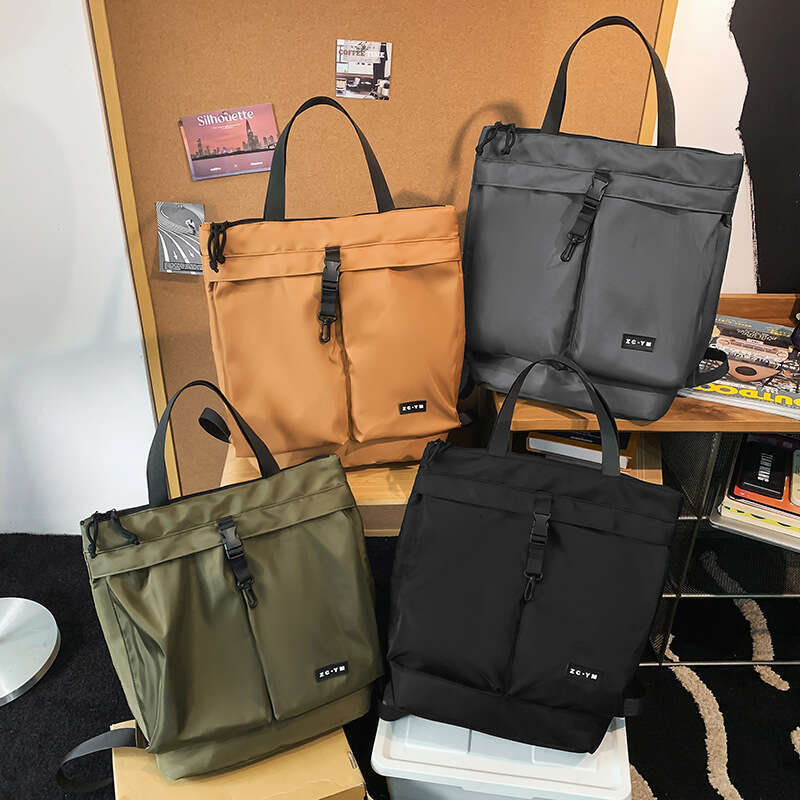 Backpack For Men And Women's Commuting Handbag, Solid Color Casual Single Shoulder Tote Bag, Large Capacity Waterproof Nylon Backpack, Trendy