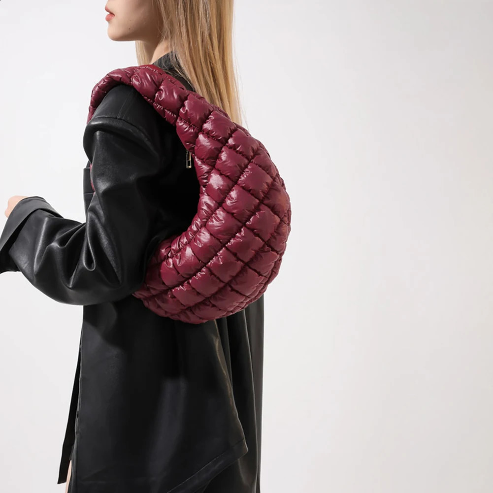 Korean Fashion Cloud Underarm Bag Women ner Quilted Padded Shoulder Bags Lightweight Soft Puff Small Tote 241227