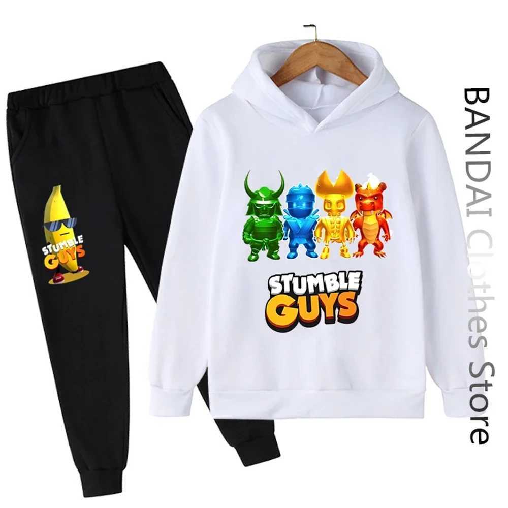 Stumble Guys Hoodie Set Kids Clothes Boys Girls Clothing Childrens Sports Suit Autumn Hoodie Pants 2-piece Set X241228