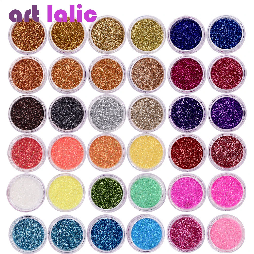 40Pcs/Set Nail Glitter Mix Colors Nail Art Fine Powder Dust UV Gel Polish Acrylic Nail Tips DIY Decoration Tools 241223