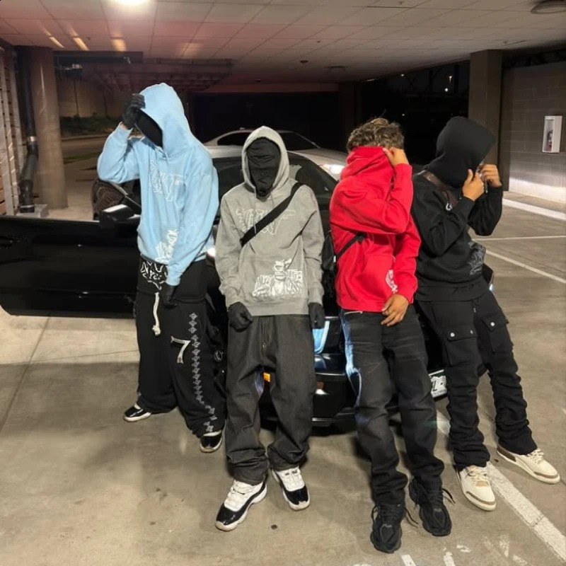 Solid color long sleeved floral hoodie mens and womens cotton pattern printed sportswear winter loose trendy street hoodie 241227