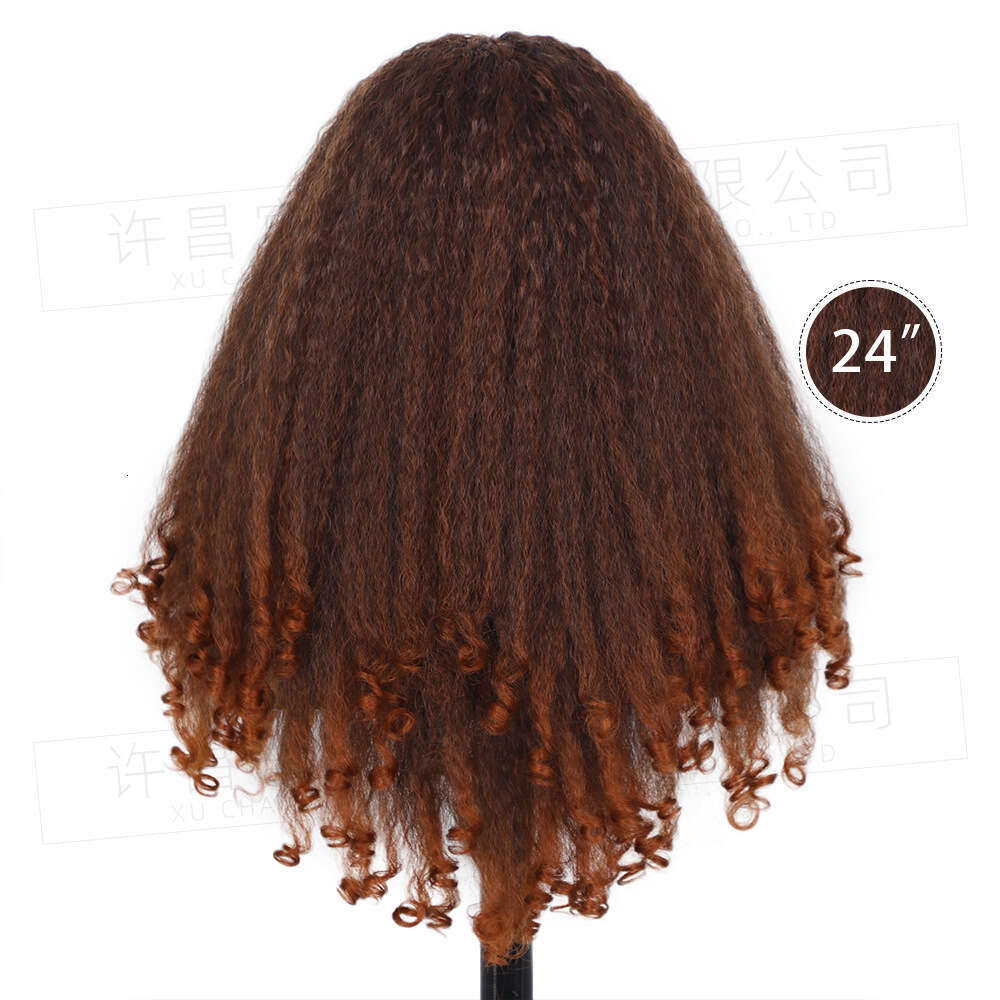 Women's Front Lace Yaki Wig Medium Split Straight Hair 13 4 * 1 Synthetic Headset T Part Lace Kq1 Kq1