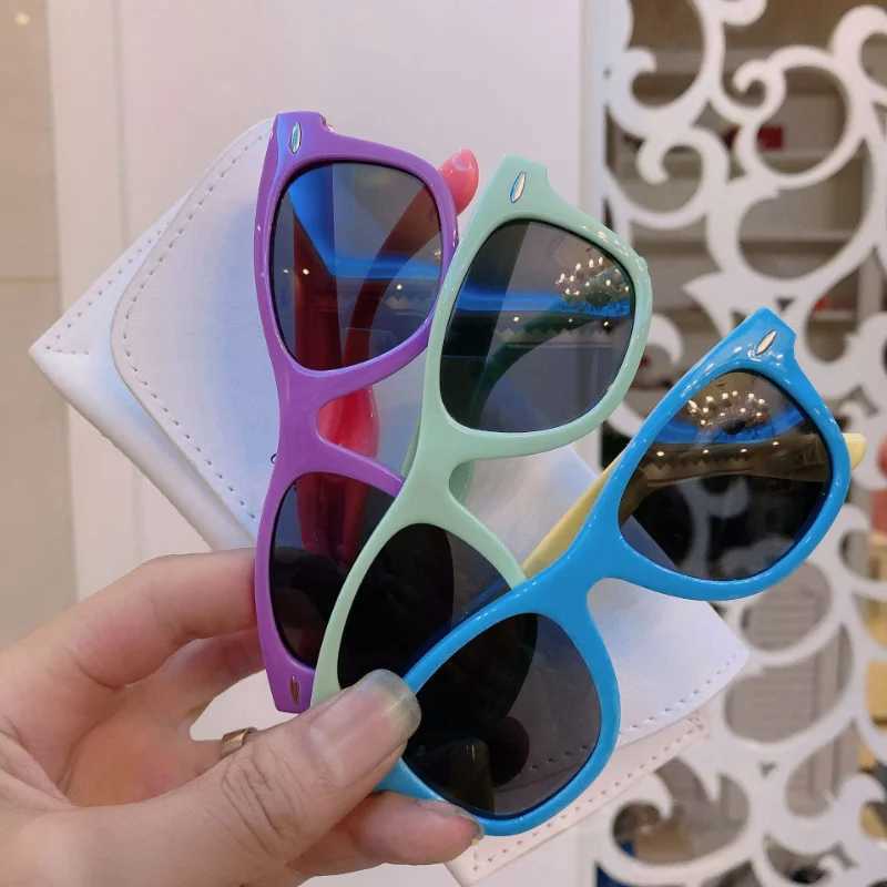 New Kids Fashion Sunglasses Round Polarized Sun Glasses Silicone Flexible Children Glasses Vintage Boys Girls Shades EyewearXJ241228