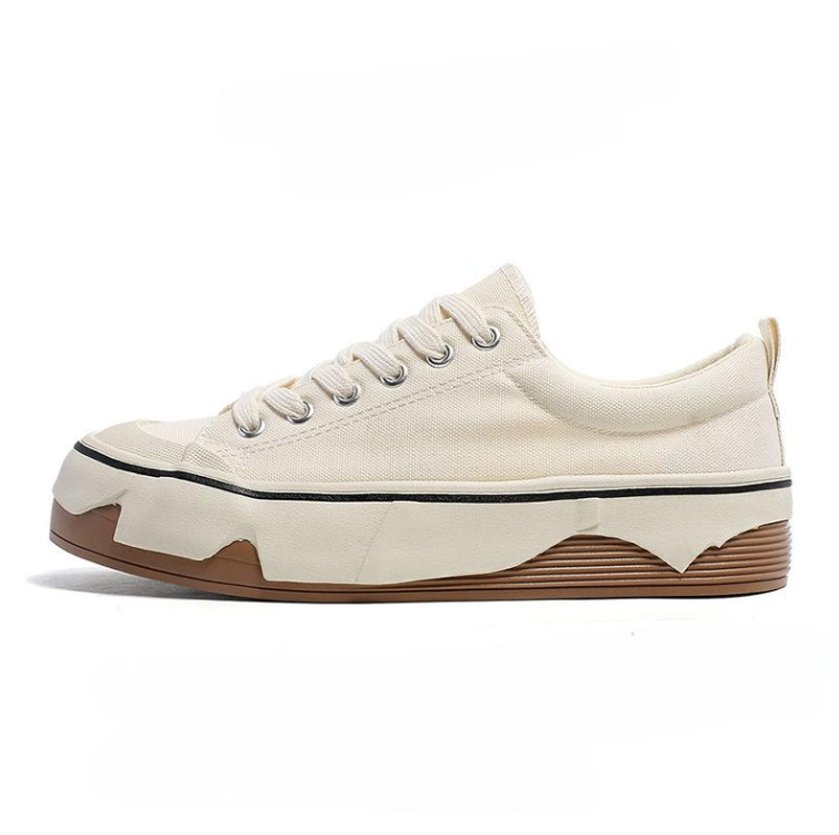 Men Casual New Fashion Thick Sole Simple Versatile Leisure Style Lace-Up Trendy Comfort Designer Shoes Triple Black Beige fashion