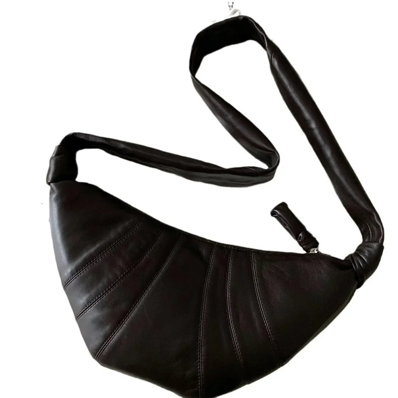 2025 Nichedesign Leather Underarm Dumpg Bag Single Shoulder Ox Horn Bags Casual Commuting Soft Shape