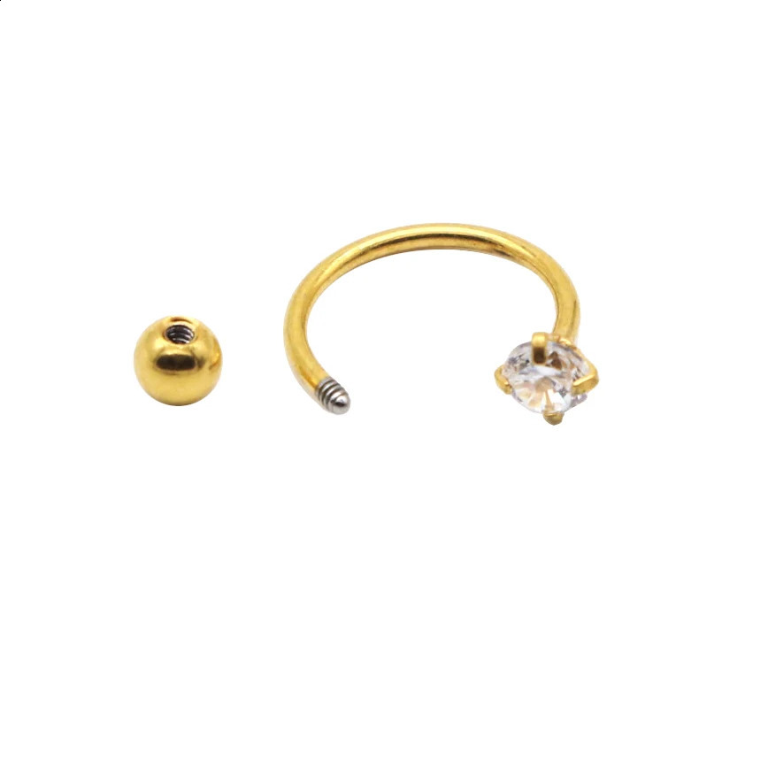 Crystal Zircon Earring Ear Stud Hoop Nose Ring Steel 20G Clear Gem Tragus Round Star 8mm Korean Fashion Women Jewelry 50pcs 241226