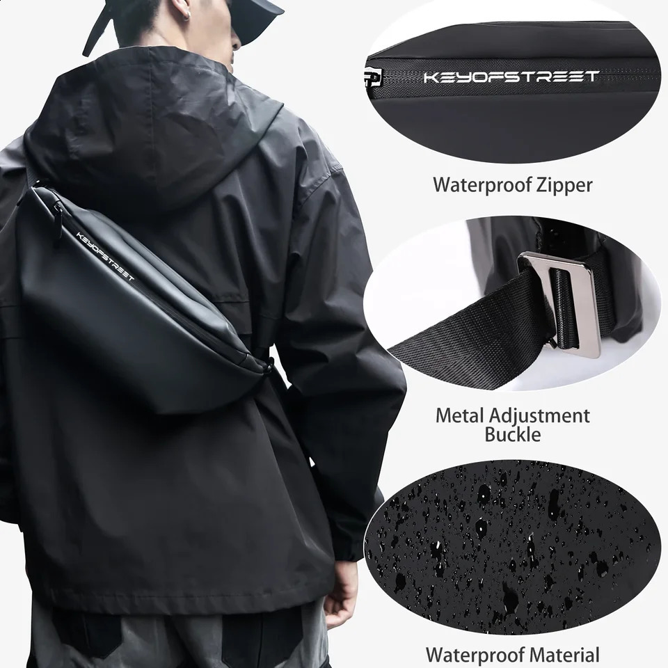 Small Waist Pack for Men Women Mini Adjustable Waterproof Shoulder Crossbody Bag Casual Black Fanny Belt Wallets Purse Chest Bag 241228