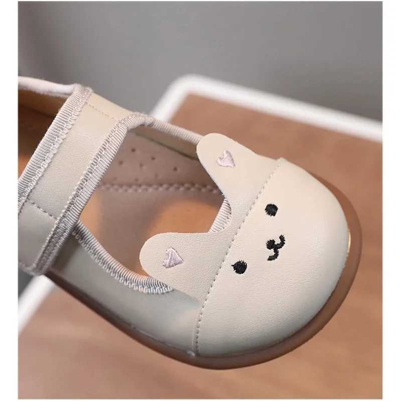 Spring Baby Girls Shoes Embroidered Bunny High Qu Arch Insole Childrens Flats Mary Jane Little Kids Casual Shoes W241228