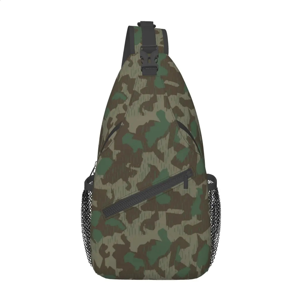 German Splittermuster Camouflage Crossbody Sling Bag Small Chest Bag camo Shoulder Backpack Daypack Hiking Travel Cycling Bag 241228