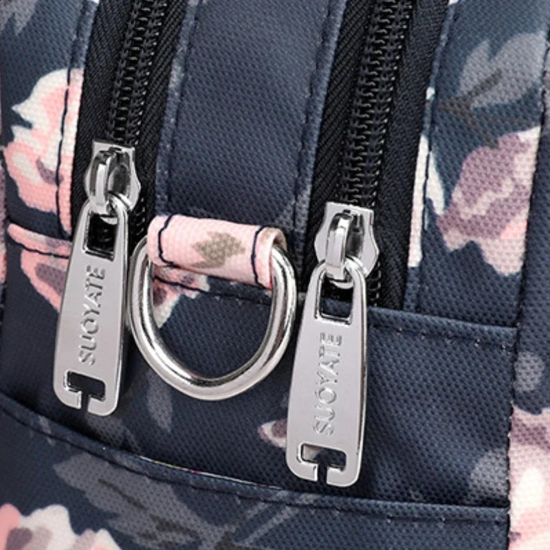 Women Crossbody Bag Portable Female Shoulder Bags Printed Flower Nylon Messenger Multipocket Ladies Handbags Bolsa 241227