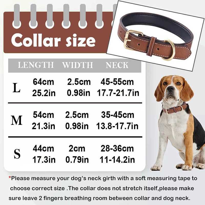 Leather filled dog collar is a comfortable sturdy and soft collar suitable for small and large breeds of dogs brown in color M241228