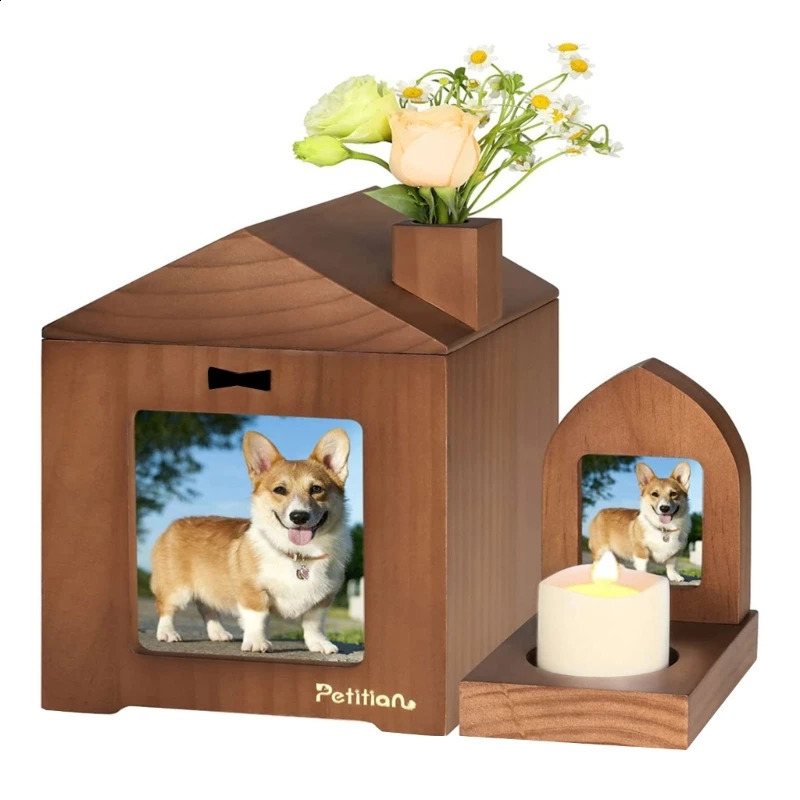 Dog Urn Cremation Holder Memorial Gifts Memorial Picture Frame Rememberable Urn for Deceased-Pet 241225