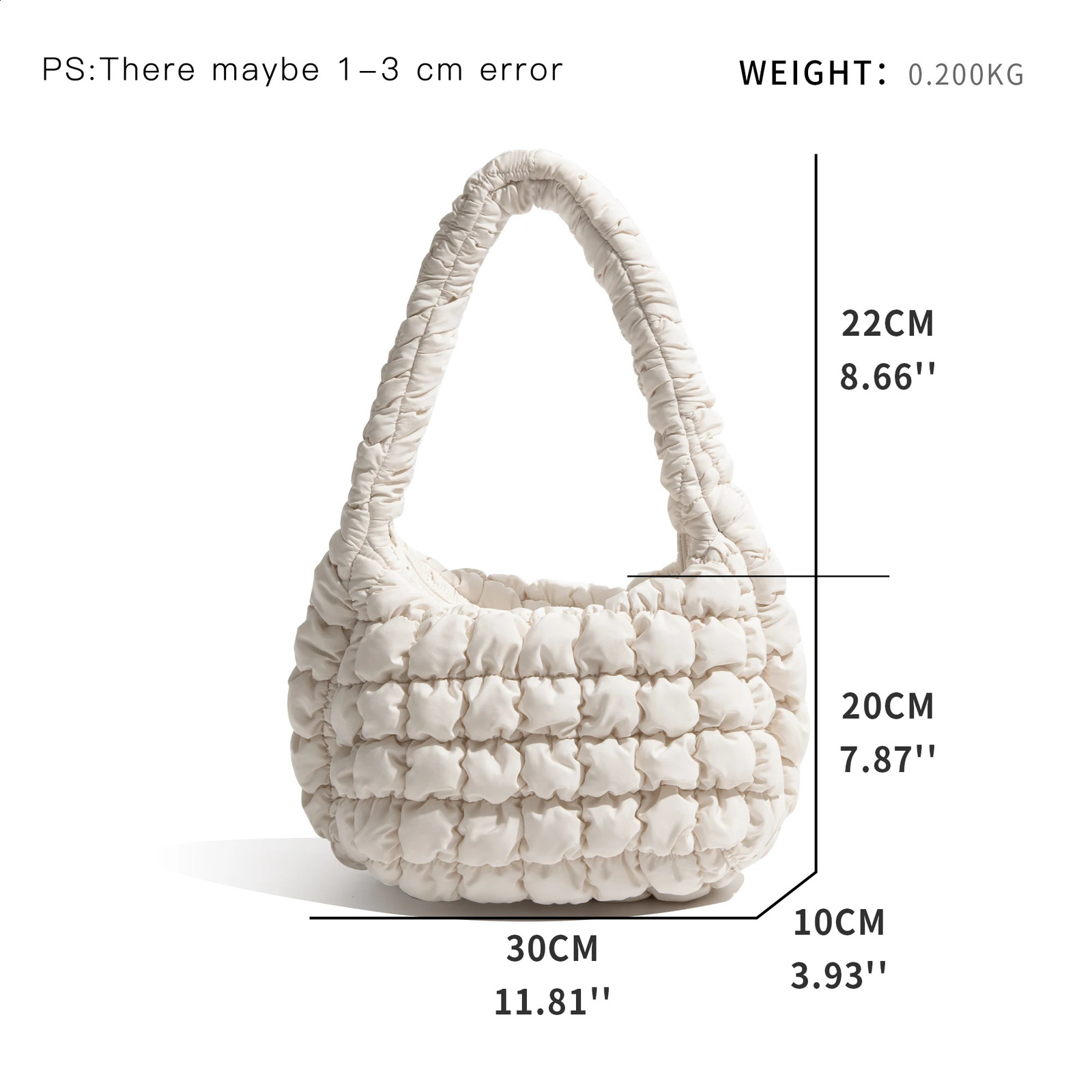 MABULA Female Hand Bag Casual Fashion Simple Nylon Quilted Elegant for Weekend Vacation Pleated Ladies Shopper 241226Z