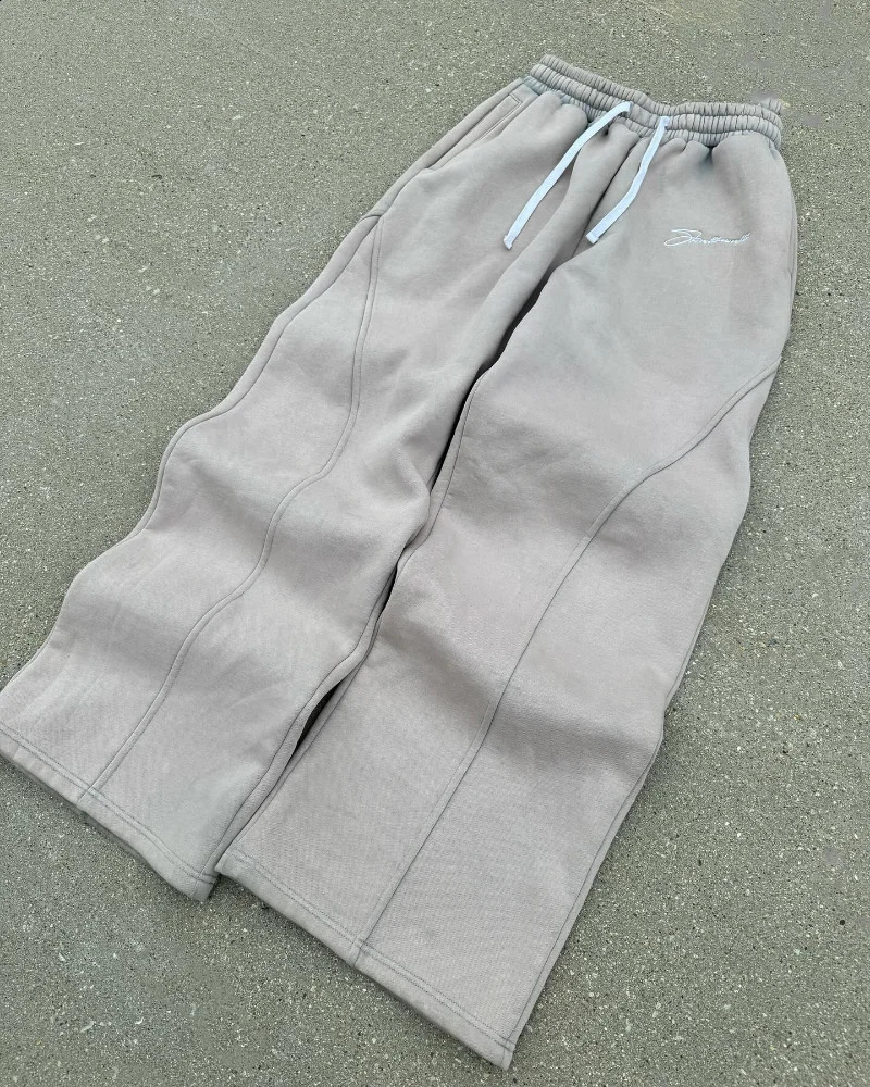 Y2K pants casual fashion couple men and women elastic waist wide leg pants High street trend Harajuku loose sweater 241227