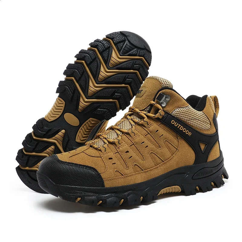 Men Hiking Shoes Waterproof Outdoor Off Road Run Shoes 2025 Lace Up Durable Men Non Slip Outdoor Climbing Boots Size 39-47 241228