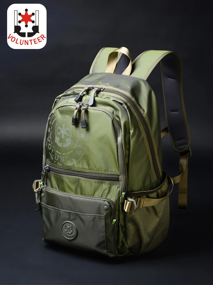 Volunteer Mens Travel Waterproof Backpacks Multifunctional Large Capacity Fashion Multipocket High Quality Oxford Bags 165204 241223