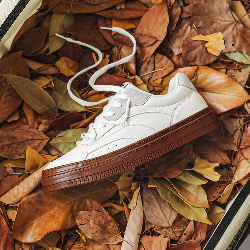 Men Casual Shoes Thick Sole Simple Versatile Style Fashion Leisure Trendy Korean Version Triple Beige Brown fashion