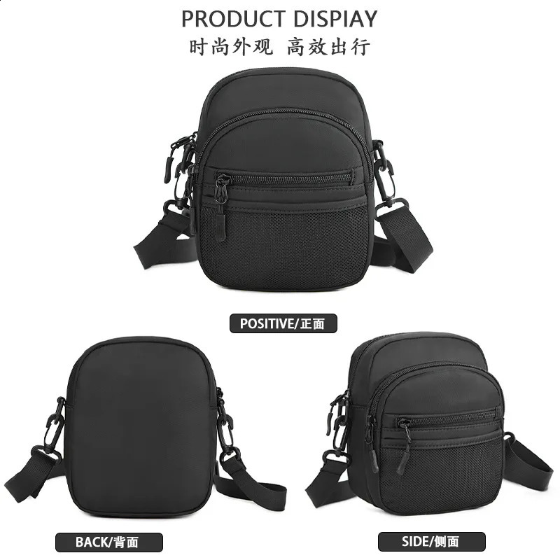 Mens Oxford Cloth Crossbody Purse for Young People Simple and Solid Color Small Shoulder Bag Street Style Phone 241227