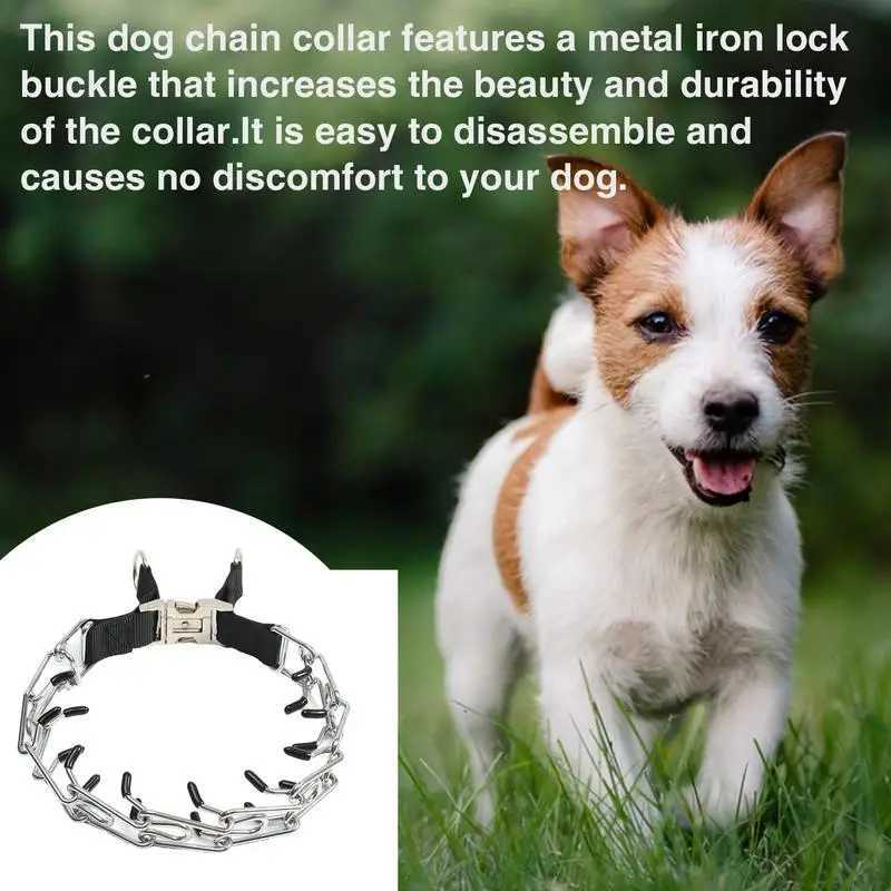 Dog Chain Collars Dog Choke Chain with Quick Release Metal Buckle Dog Pinch Training Collar pet Chain For puppy Training M241228