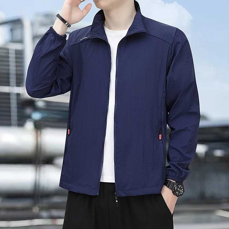 Elegant Fashion Harajuku Slim Fit Clothing Mens Loose Casual All Match Tops Solid Zipper O Neck Cardigan Long Sleeve Outerwear W241228