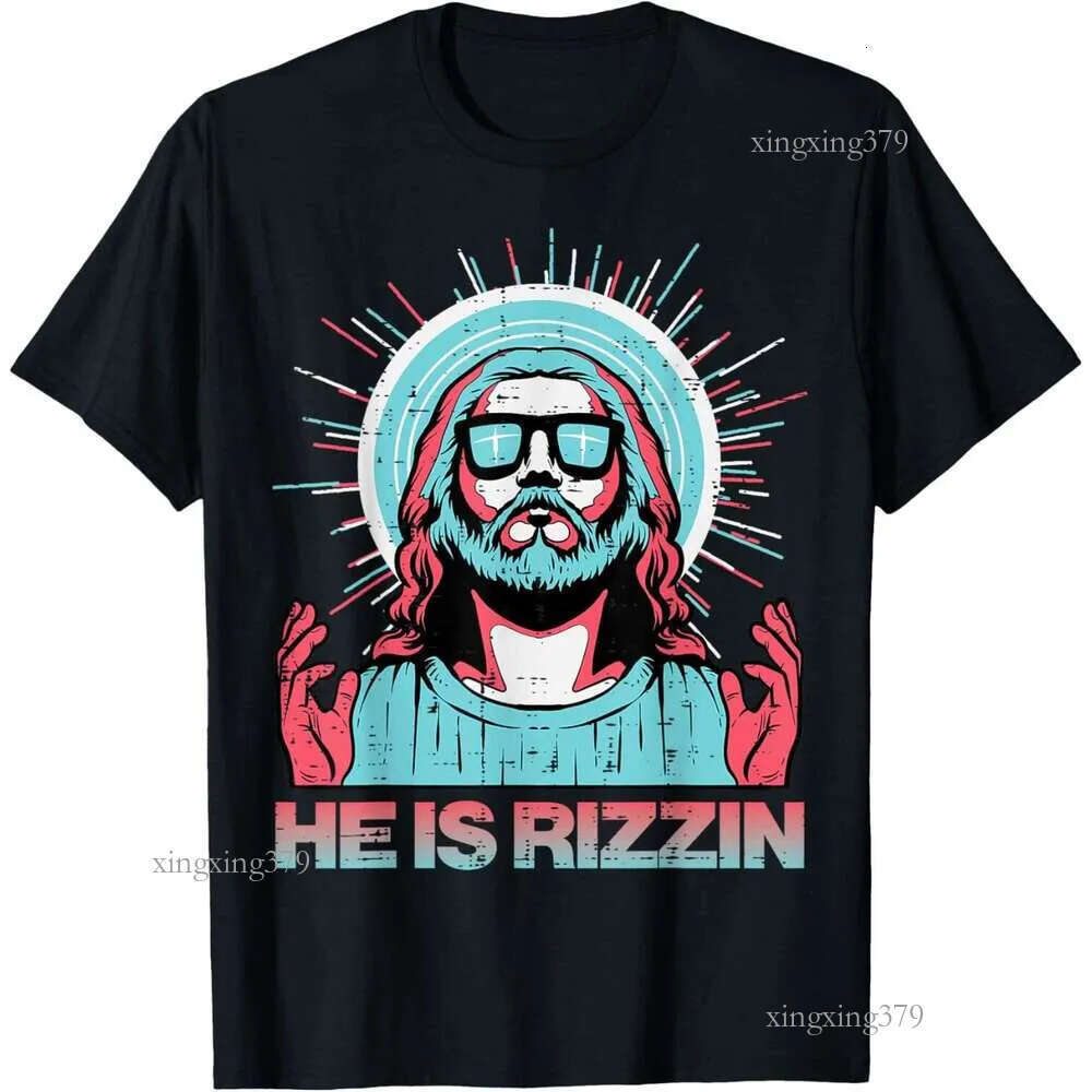T shirt for Mens Womens He Is Rizzin Risen Jesus Easter Funny Saying T-Shirt Shirts Tshirt Graphic Tee Casual Tops Clothes Short sleeve