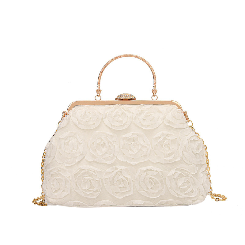 Satin Ral Bride Party Evening Clutch Women Wedding Purses And Handbags Small Shoulder Chain Designer Bag