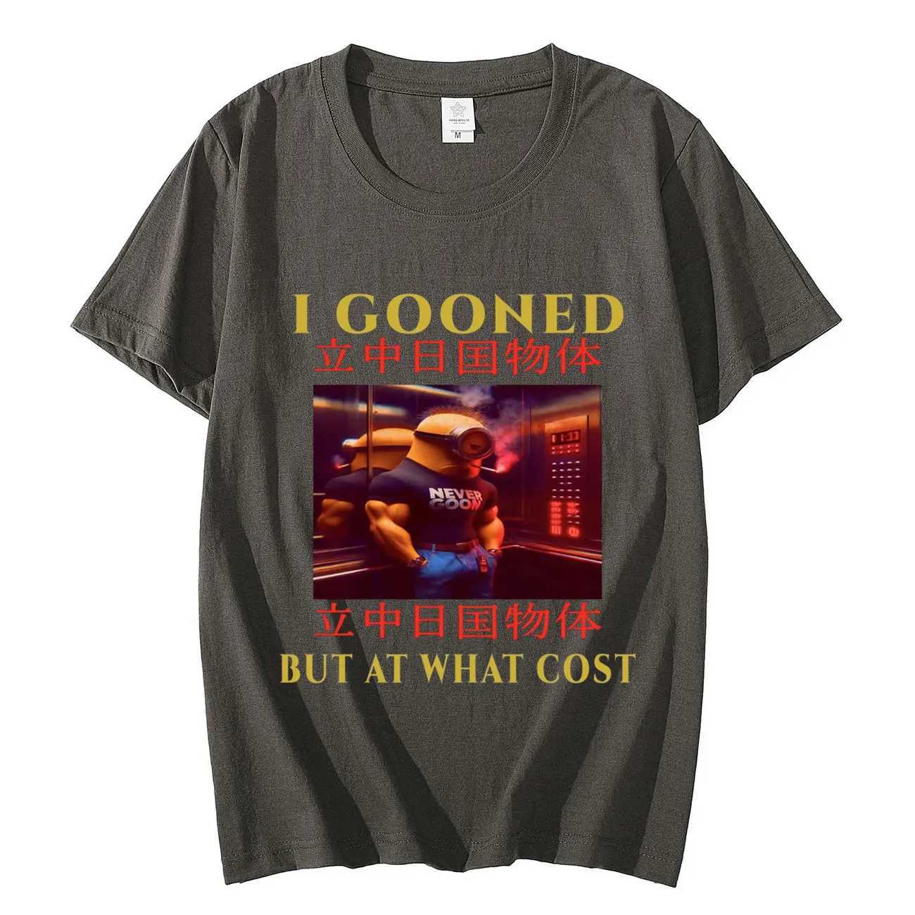I Gooned But At What Cost Funny Meme T-shirt Y2k Vintage Clothing Short Slve T-shirts Unisex Fashion Casual 100%cotton T Shirt X241228