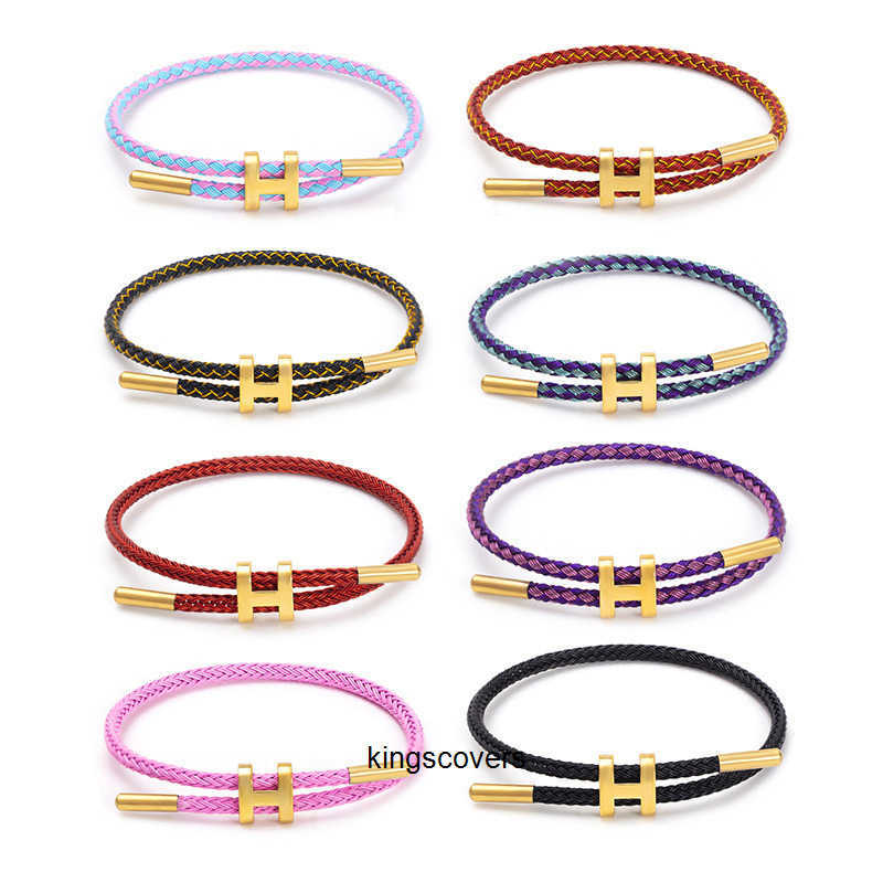 Bangle Adjustable Women Designer Bracelet H bracelet Jewelry Gold-plated Buckle Design Titanium Steel Wire Rope Jewelry