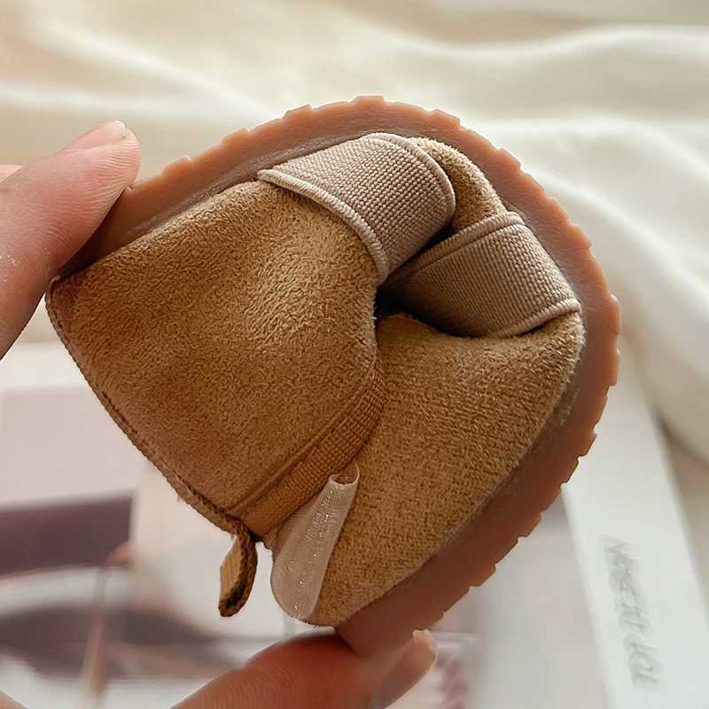 Autumn Girl Princess Shoes Velvet Stickers Elegant Childrens Ballet Apartment Cross with Lights Autumn Wedding Par Childrens Shoes W241228