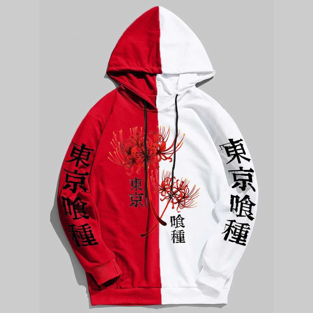 Tokyo Ghoul Spider Lily Hoodie Anime Kanekiken Pullover Long Sleeve Loose Womens Mens Harajuku Oversized Unisex Sweatshirt M241228