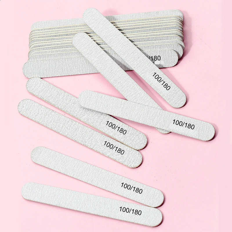50/100Pcs Professional Grey Nail Files Set Manicure Pedicure Nail Stylist Supplies Disposable Care Manicure Accessories And Tool 241223