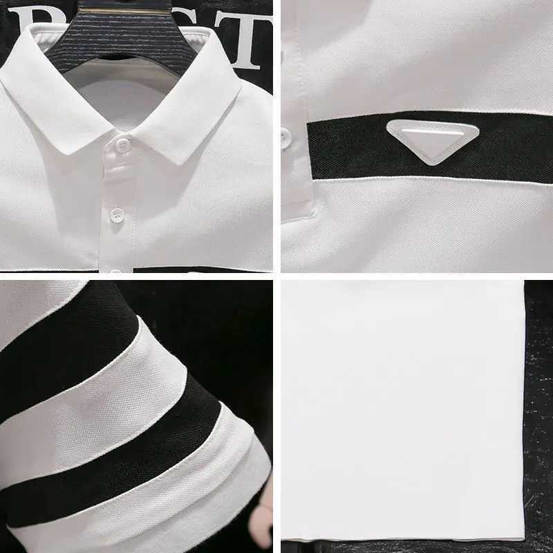 Korean Clothing Men Striped shirt Shirts Summer Fashion Tees Streetwear Male New Slim Versatile Short Sleeve Basic Casual Tops X241228