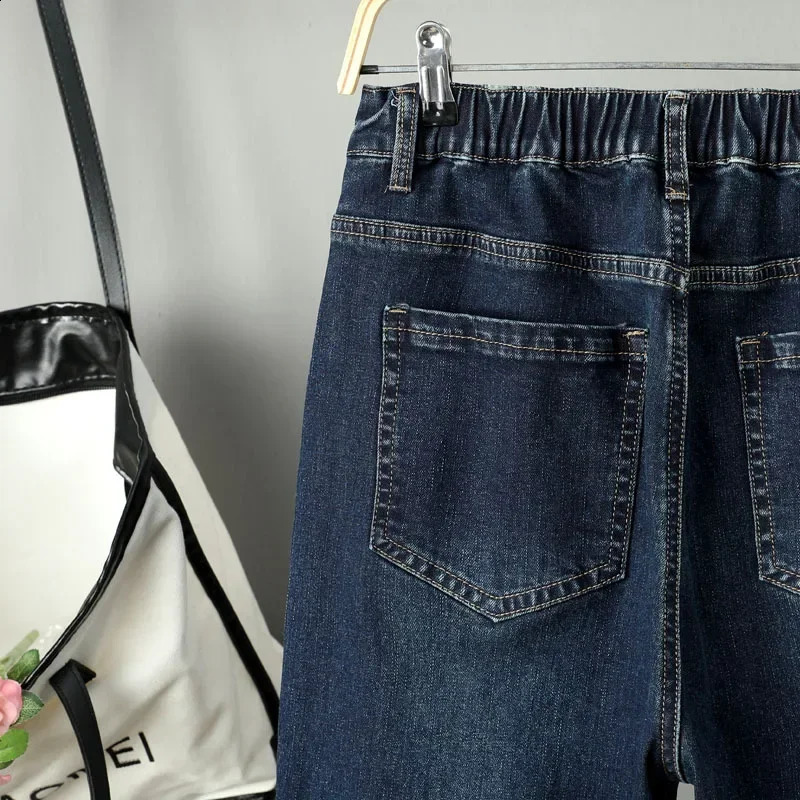 XL6XL Large Size Jean High Waisted Baggy Jeans Woman Loose Denim Harem Pants Mom Spring Women Clothing 241228