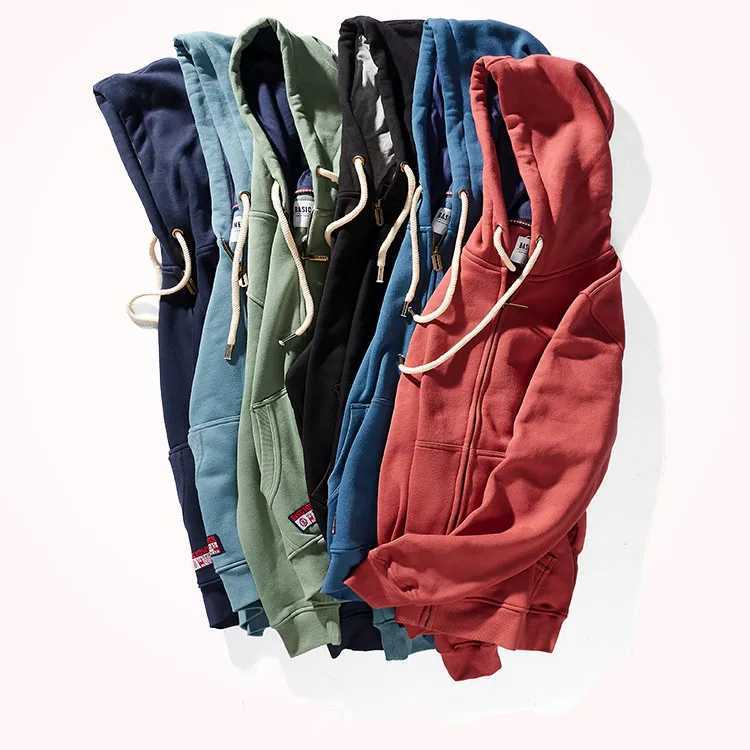 Autumn Winter New Cardigan Hoodies for Mens Fashion Long Sleeved Hooded Thickened Velvet Plus High Weight Casual Sweatshirts X241228