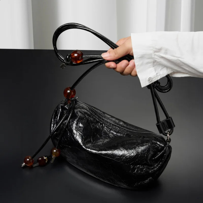 Personal Style Burst Pattern Cow Leather Small Bag Ladies Genuine Shoulder Fashionable Crossbody Womens Hobo 241227