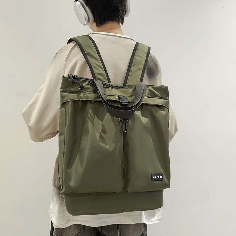 Backpack For Men And Women's Commuting Handbag, Solid Color Casual Single Shoulder Tote Bag, Large Capacity Waterproof Nylon Backpack, Trendy