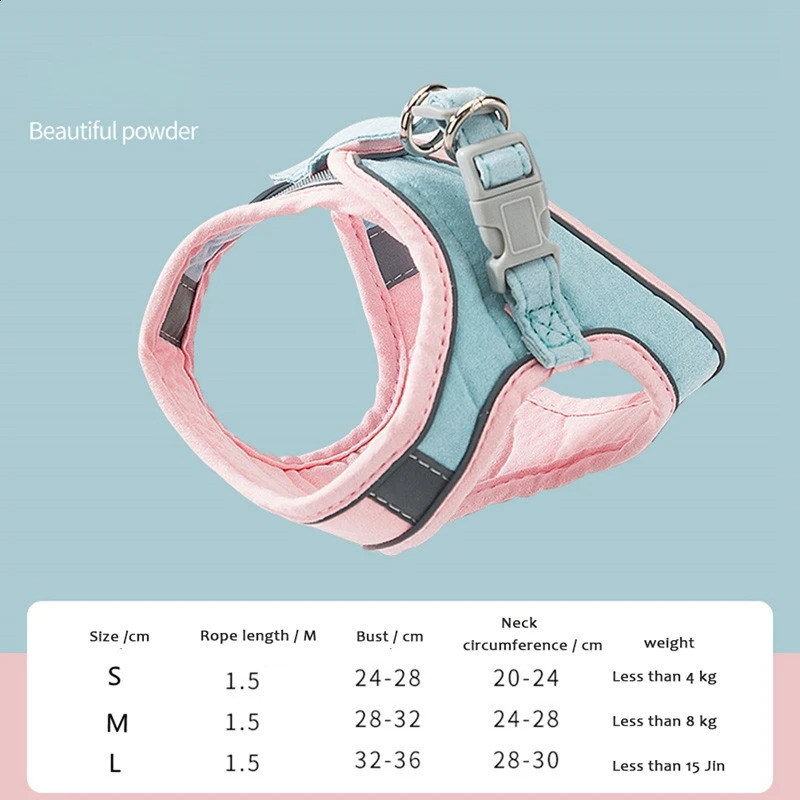Cat Harness Leash Set Breathable Kitten Cats Harnesses With Reflective Strip Small Dog Puppy Harness Pet Chest Strap For Cat Dog 241225