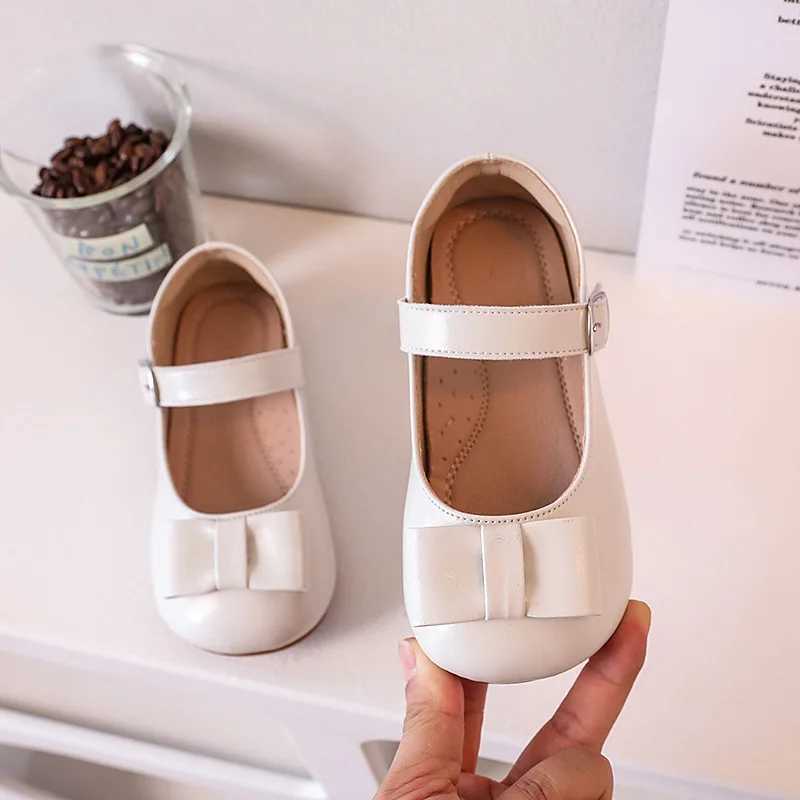 Autumn childrens apartment soft ultra-fine fiber fashionable bow Mary Jane baby girl casual shoes spring anti slip outsole childrens evening shoes W24