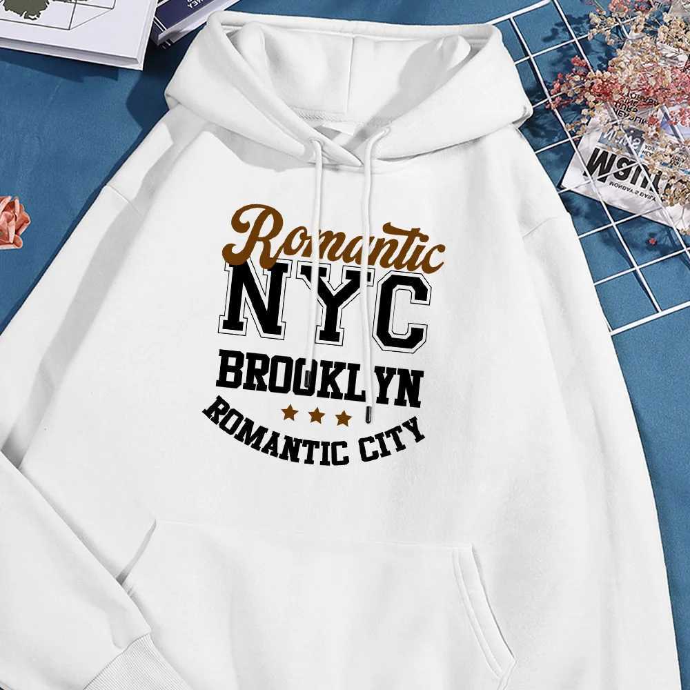 New York City Brooklyn Letter Hoodie Men Oversize Fleece Hoodies Autumn Streetwear Sweatshirt Soft Comfort Hoody Mens Clothing X241228