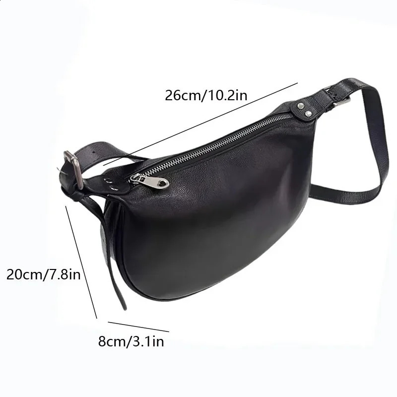Womens Shoulder Saddle Bag Commuting Genuine Leather Handbag Solid Color Soft Cowhide Ladies Crossbody Lightweight Casual 241227