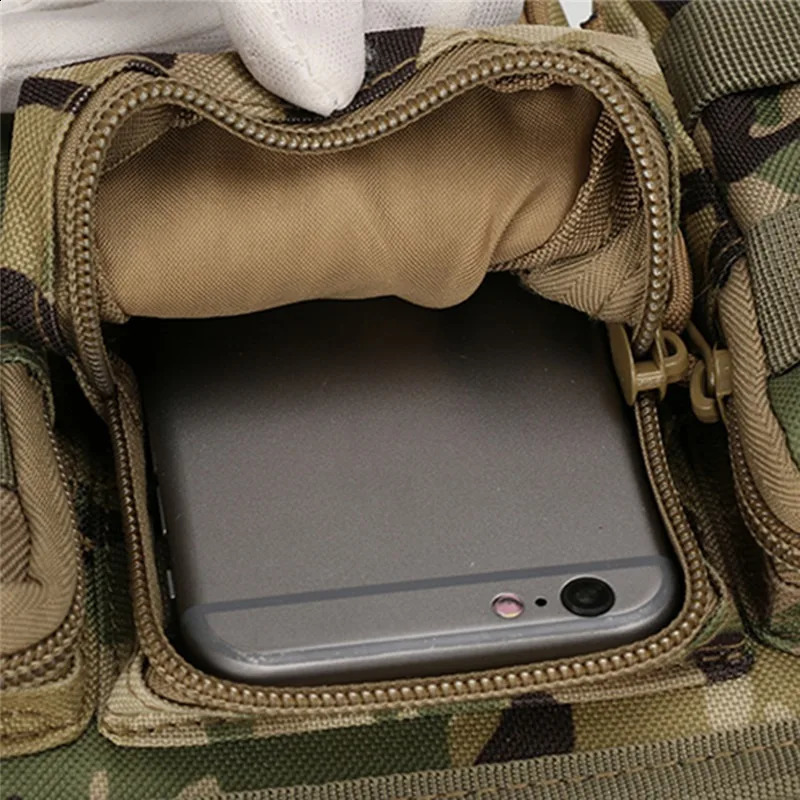 Waist Bag Camouflage Hunting Pack Multi-function Nylon Outdoor Sports Storage Pockets Convenient Molle Triple Bags 241228