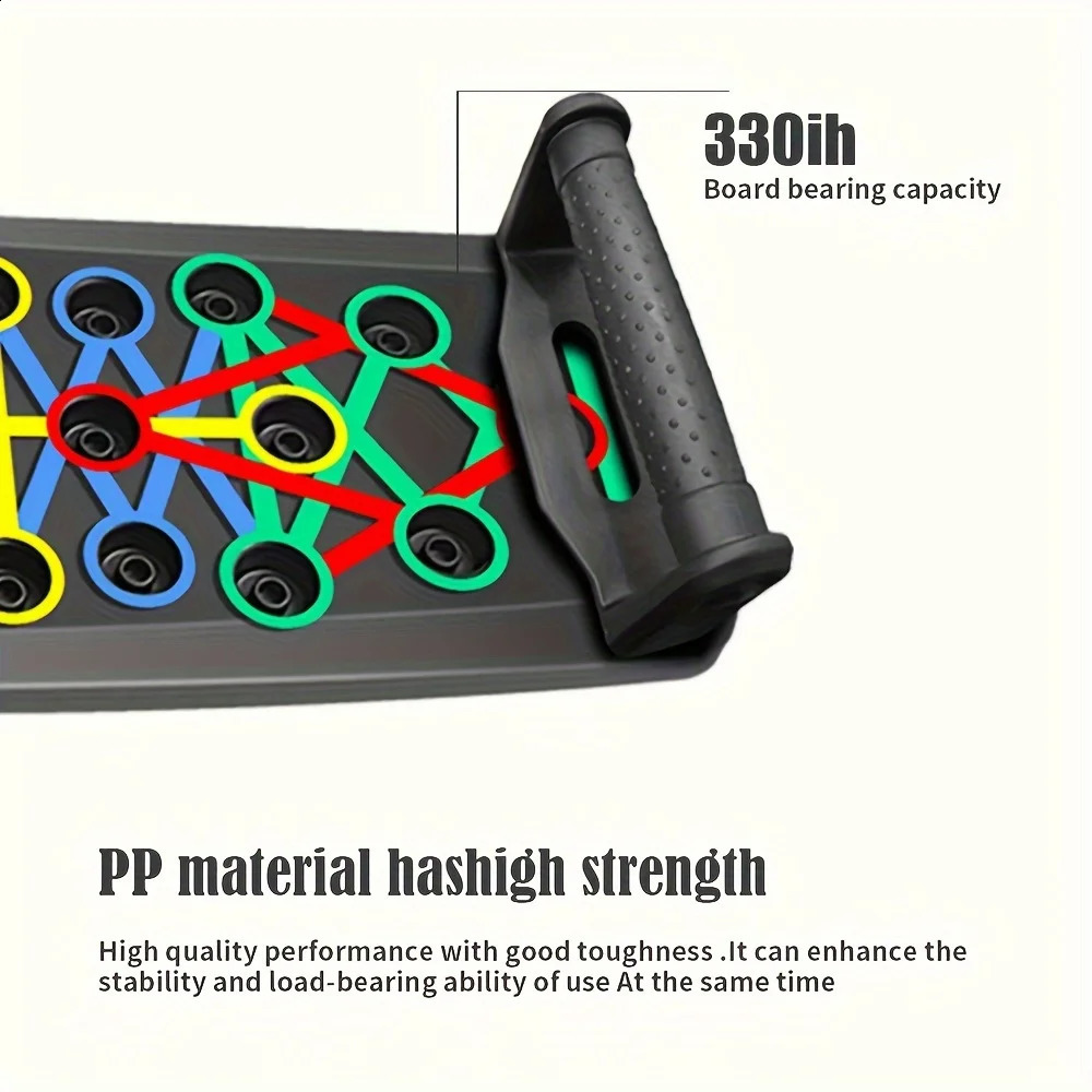 Portable Folding Push-up Board Multi-functional Anti-slip Mat with Handle Home Fitness Exercise for Chest Abdomen and Arms 241228
