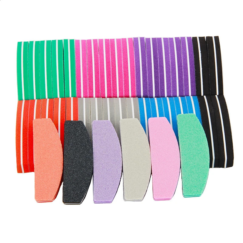 50pcs Sponge Nail File Professional Nail Art Tools 100/180 Sanding Buffer Blocks Gel Polish Manicure Tools For DIY 241223