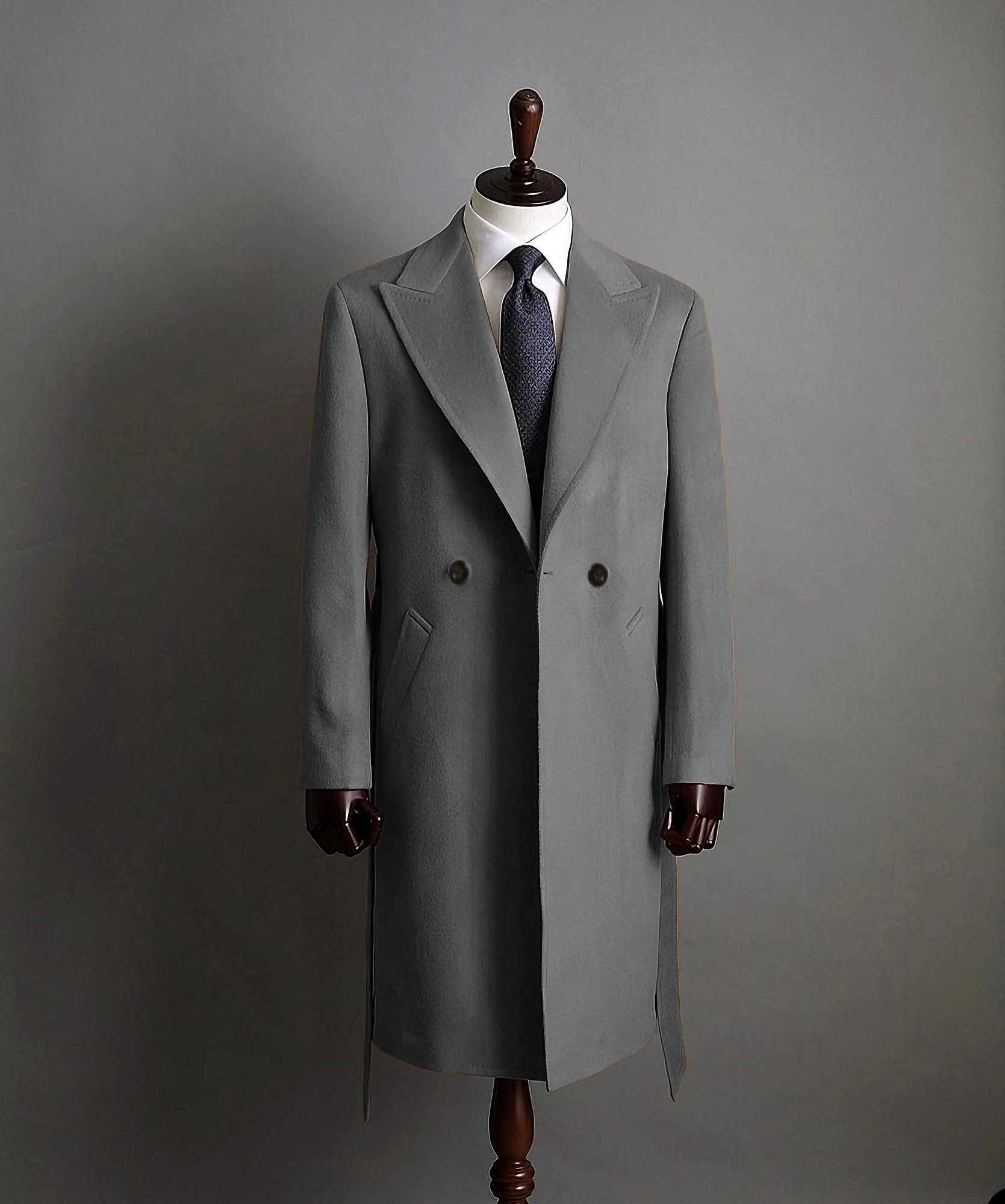 Modern mens trench coat kayak slim fit collar double chest casual long business banquet coat mens coat W241228